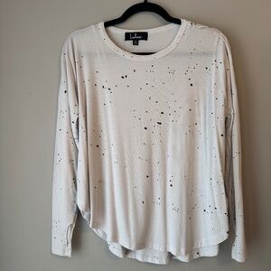 Black and White Paint Spatter Lulu’s Long Sleeve Top size XS